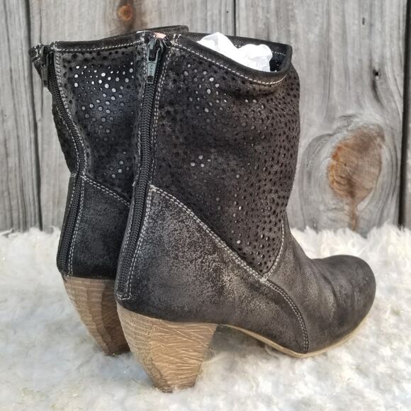 Black/Gray Leather Ankle Boots Eric Michael Lola Sabbia Lago EU Size 40 Booties - Picture 6 of 13